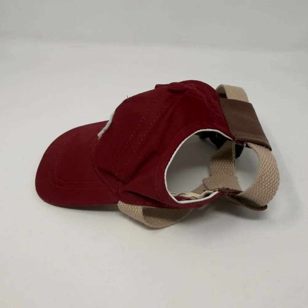 Portland Gear Maroon Pet Baseball Cap w/ Ear‎ Holes Adjustable Strap Size Small